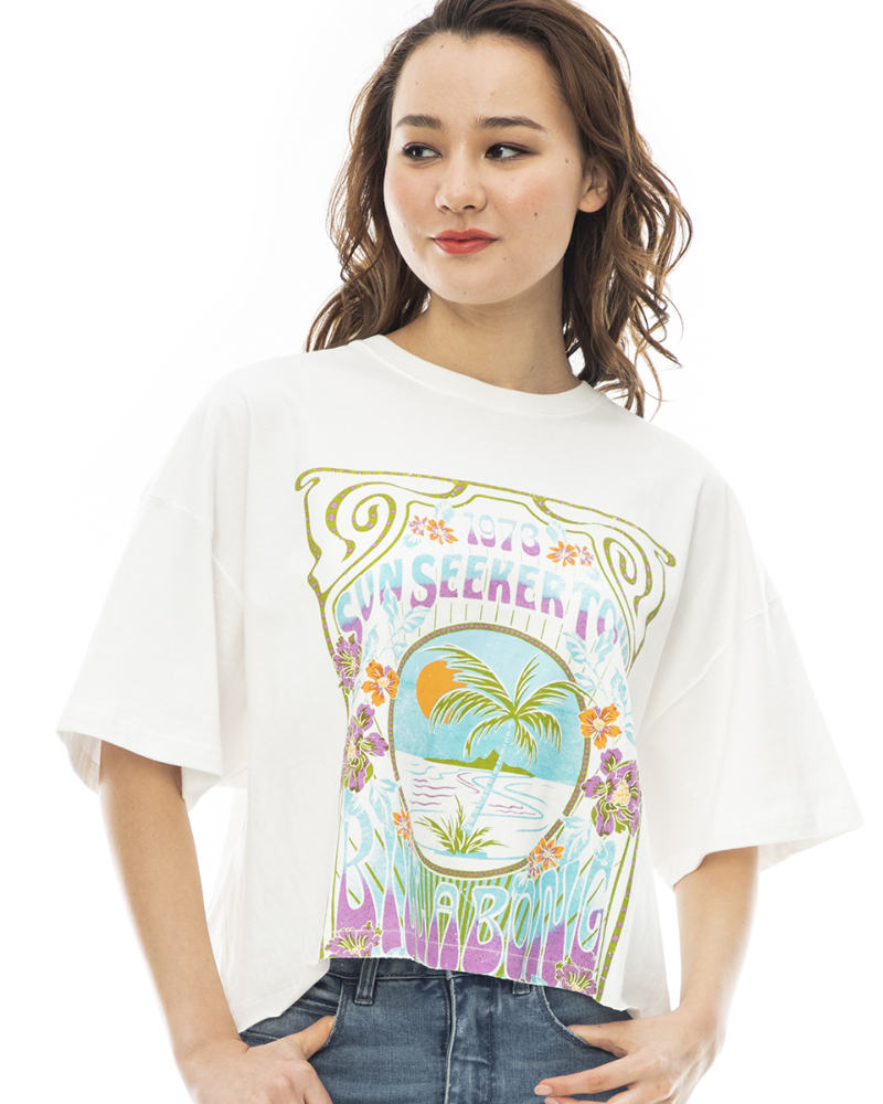 OUTLETタイムセール】BILLABONG レディース GRAPHIC CROPED TEE