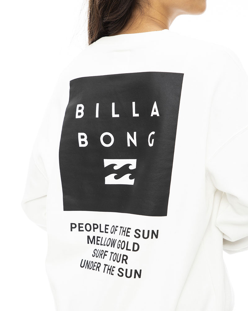 BILLABONG レディース BIG SQUARE LOGO SWEAT CREW クルーネック