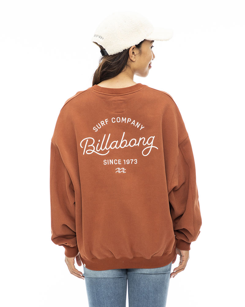 BILLABONG レディース CLEAN SCRIPT LOGO SWEAT CREW クルーネック