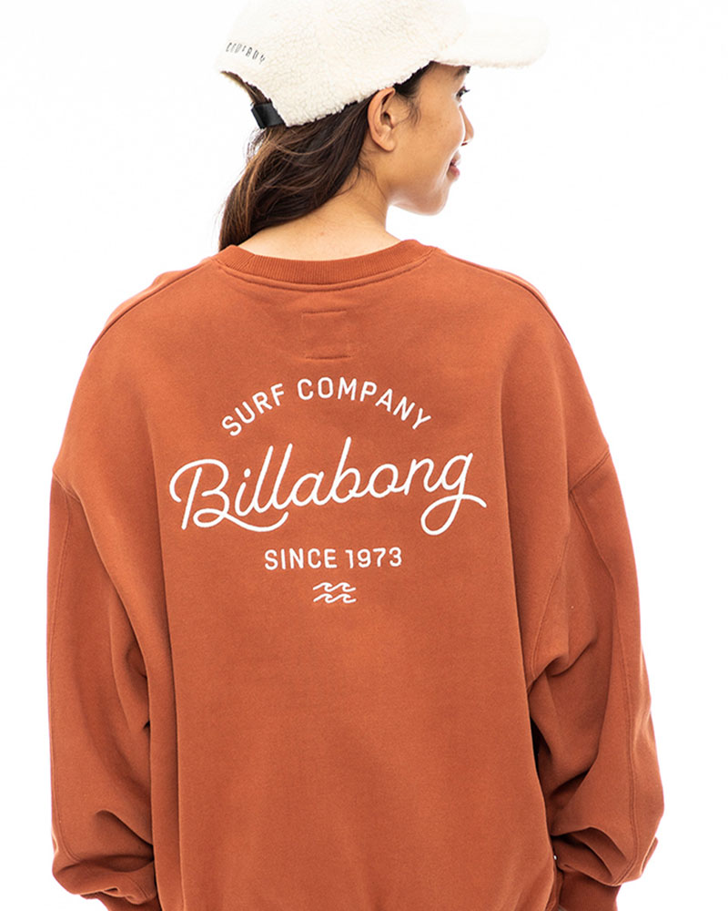 OUTLET】BILLABONG レディース CLEAN SCRIPT LOGO SWEAT CREW クルー