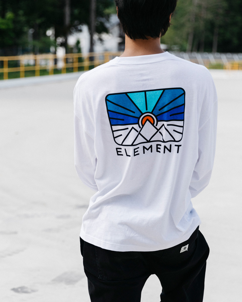 OUTLETタイムセール】ELEMENT メンズ RIZE LS ロンＴ WHT 【2023年秋冬 
