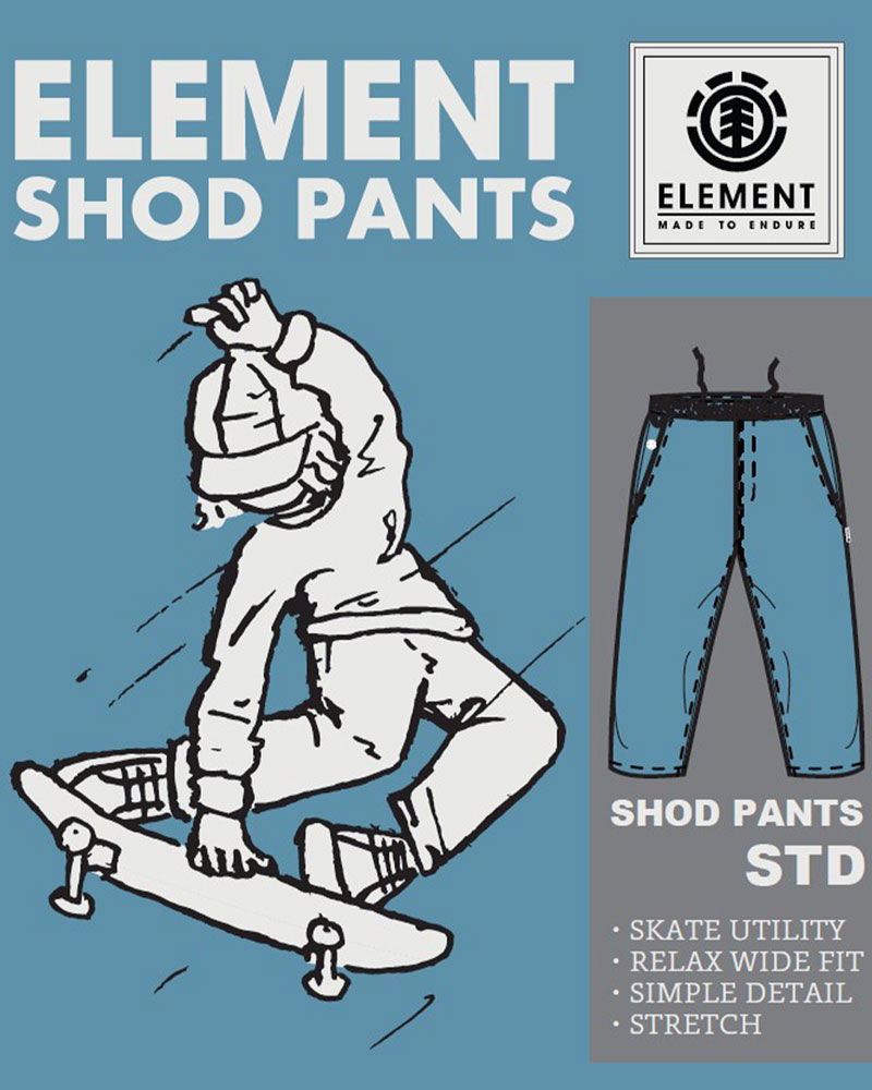 ELEMENT メンズ SHOD PANTS STD ロングパンツ BEG 【2023年秋冬モデル