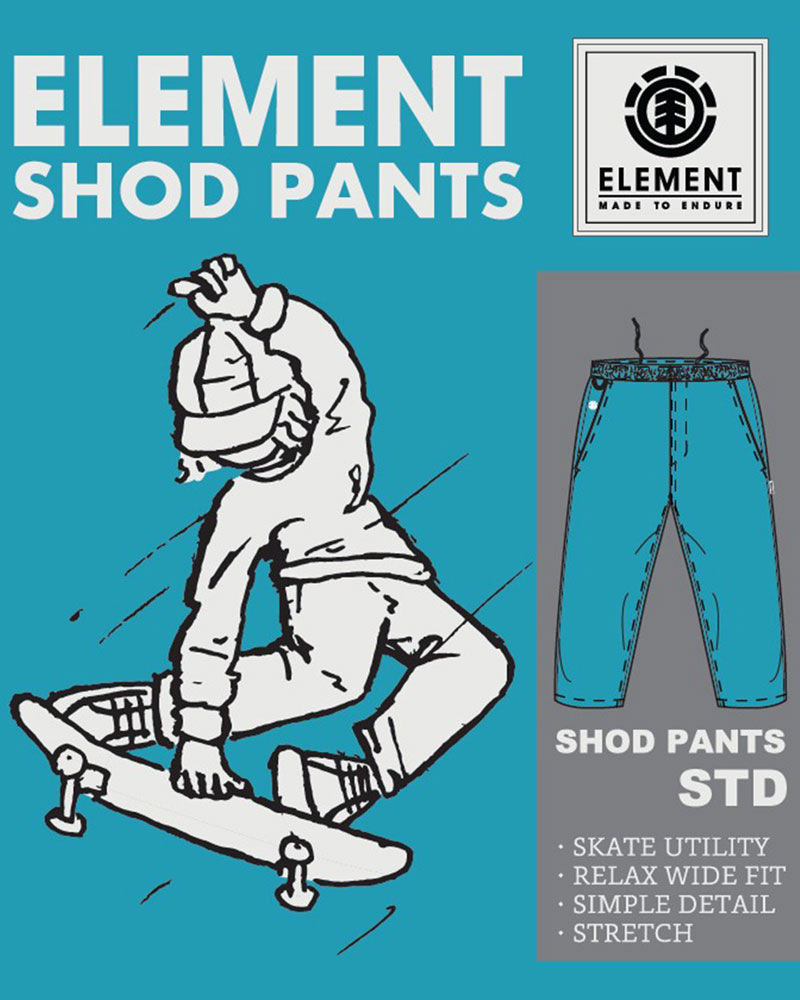 OUTLET】ELEMENT YOUTH（キッズサイズ） SHOD PANTS STD YOUTH ロング 